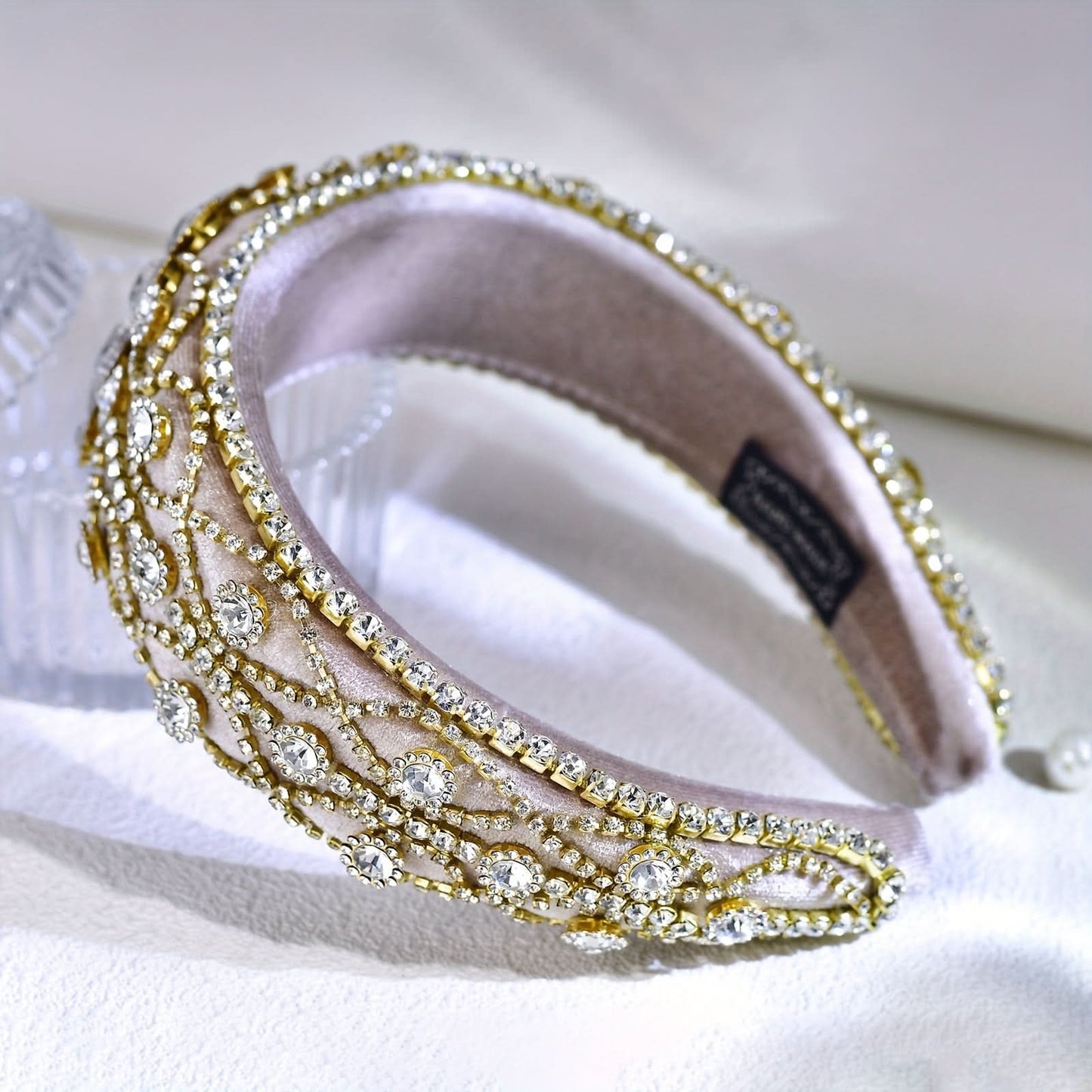 Baroque Style Rhinestone Hairband for Women - Elegant Fashionable Headpiece for Parties, Daily Wear, and Special Occasions - Hand Wash Only, No Power Needed, Featherless - YXA252
