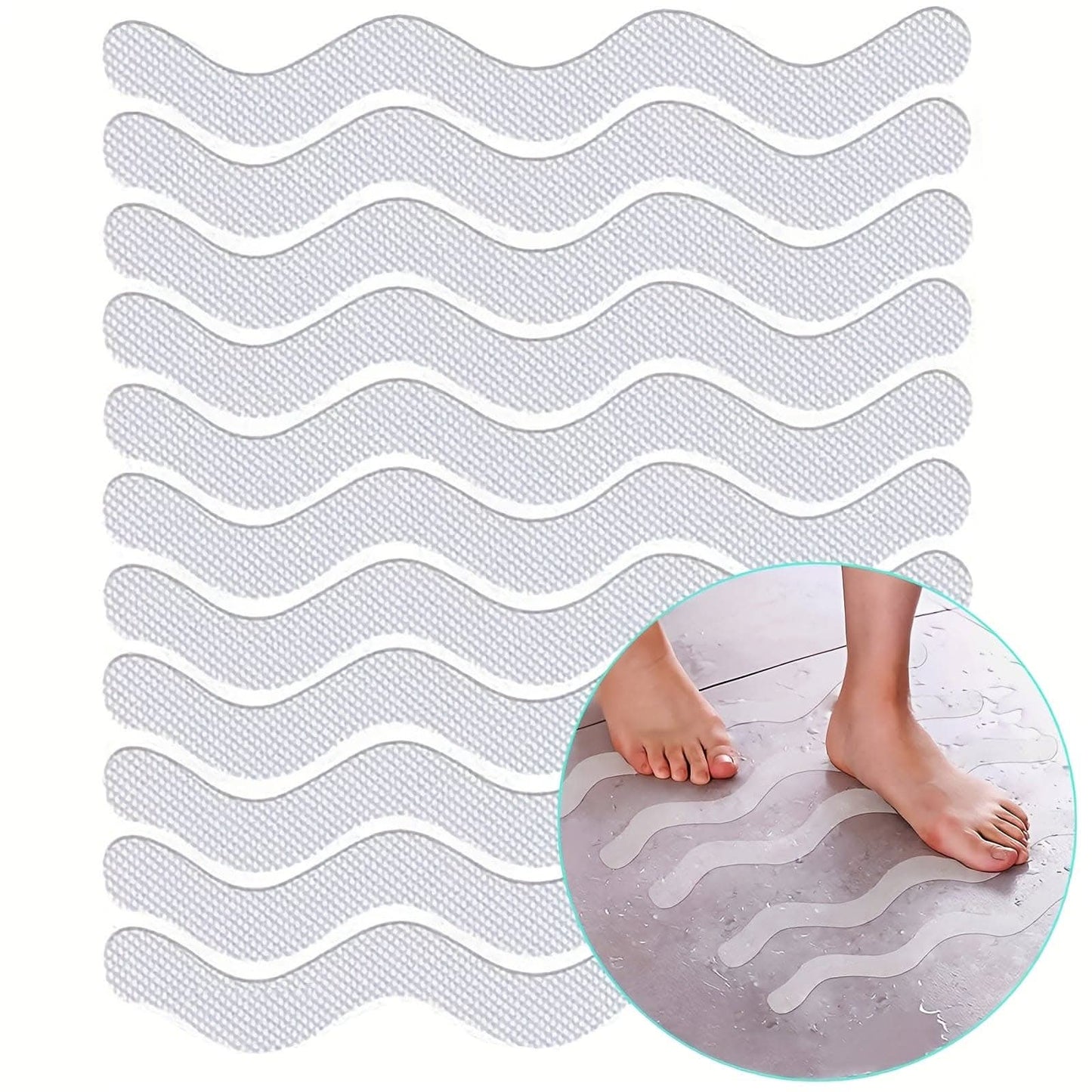 24pcs Premium Clear Anti-Slip Stickers - Maximum Grip for Bathroom Floor & Shower