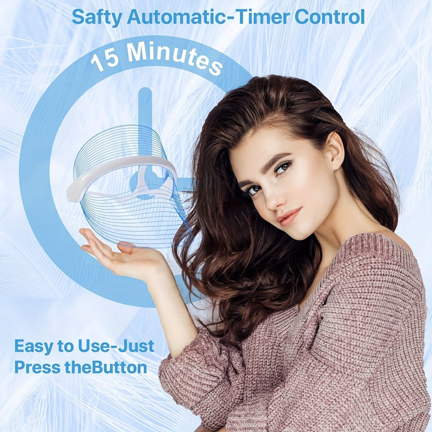 7 Colors LED Face Mask - Portable Touch Screen USB Charged