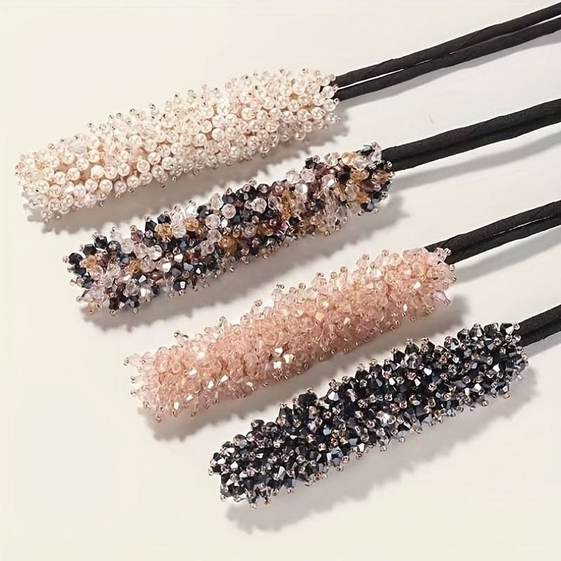 Stylish Crystal Rhinestone Donut Bun Maker - Elegant Hair Accessory