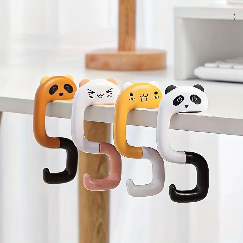 4-Piece Cute Cartoon Animal Handbag Hook – Durable & Portable Hanger