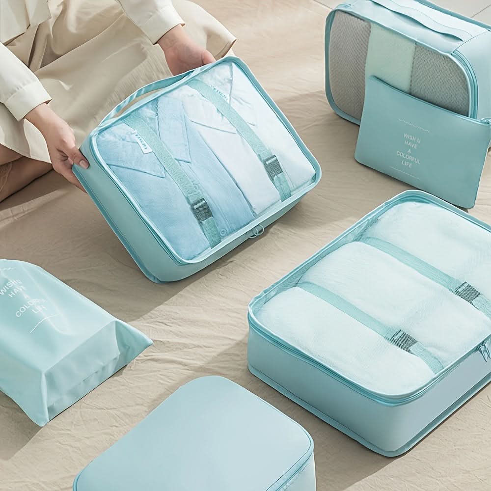 7-Piece Large Capacity Travel Organizer Set - Nylon Packing Cubes
