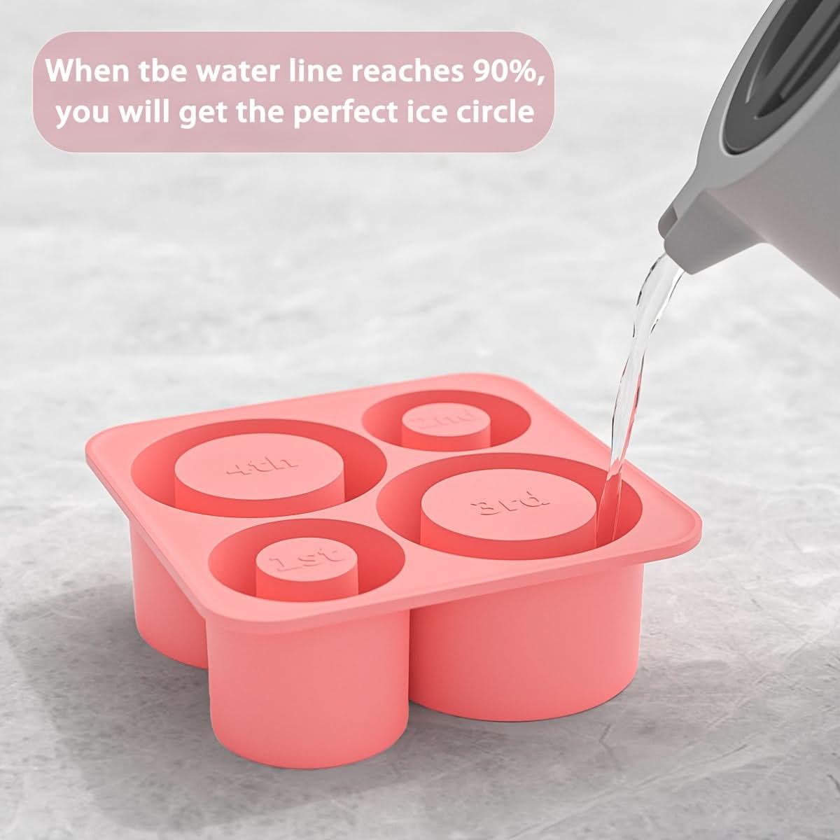 Silicone Ice Cube Tray for 40oz & 30oz Bottles – 4-Cavity Large Ice Mold