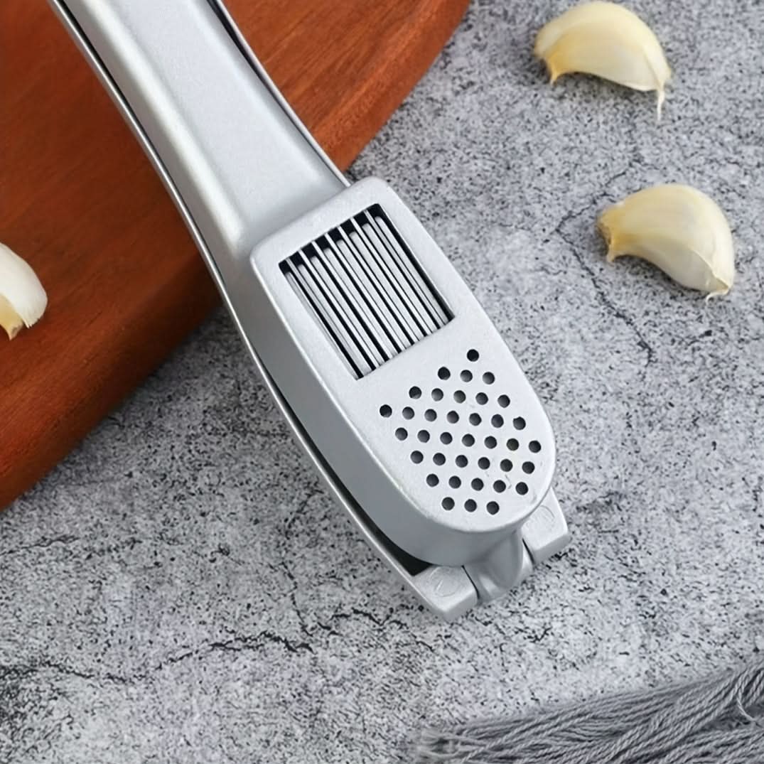 Multifunctional Aluminum Alloy Garlic Press – Slices & Mins Garlic, Easy-to-Use