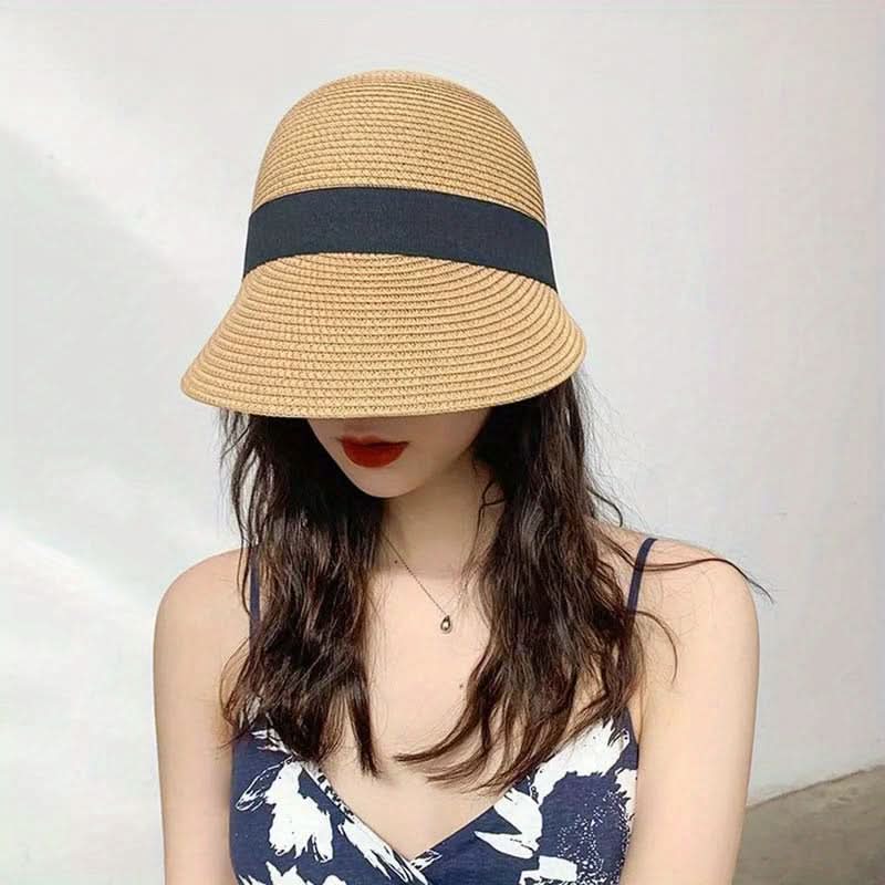 Women's Straw Sun Visor Hat – Wide Brim, UV Protection, Breathable & Stylish