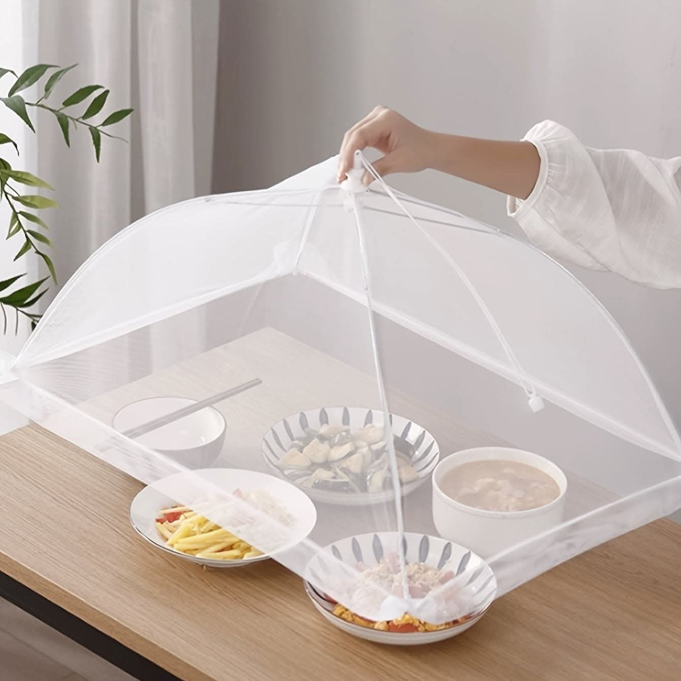 Foldable White Rice Cover – Waterproof, Fly-Proof