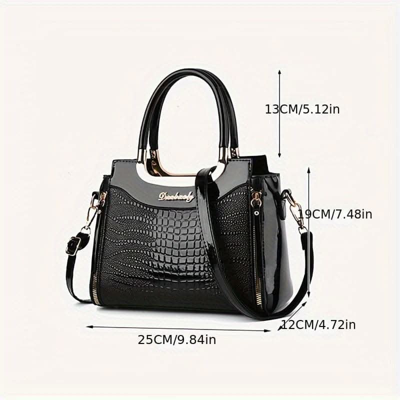 Crocodile Pattern Tote Bag with Multi-pocket