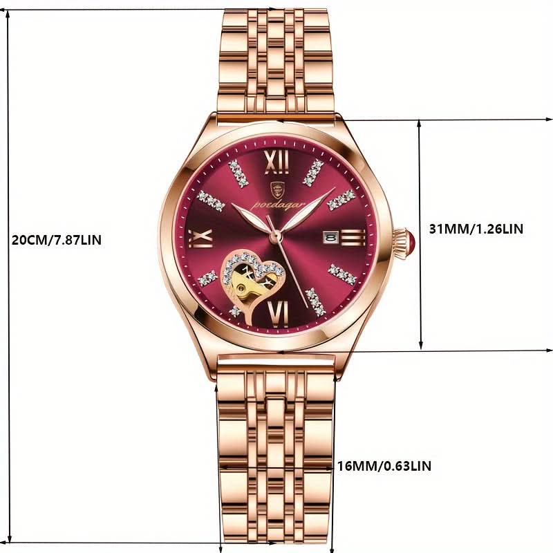 Luxury Heart Hollow Out Watch – Quartz Timepiece with Rhinestone Accents