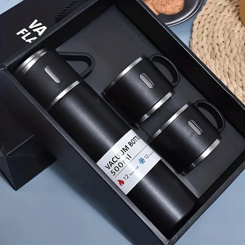 500ml Stainless Steel Vacuum Flask Set - With Cup