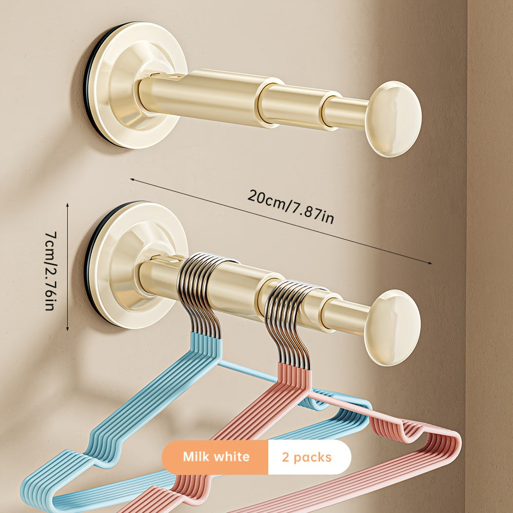 Worldwide Retractable Hanger Storage Rack – No-Drill Suction Mount, Adjustable Length, Space-Saving