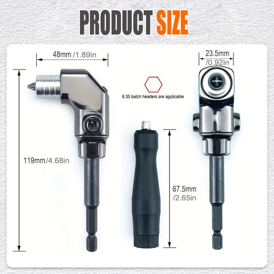 90° Angle Screwdriver - Compact Steel Tool