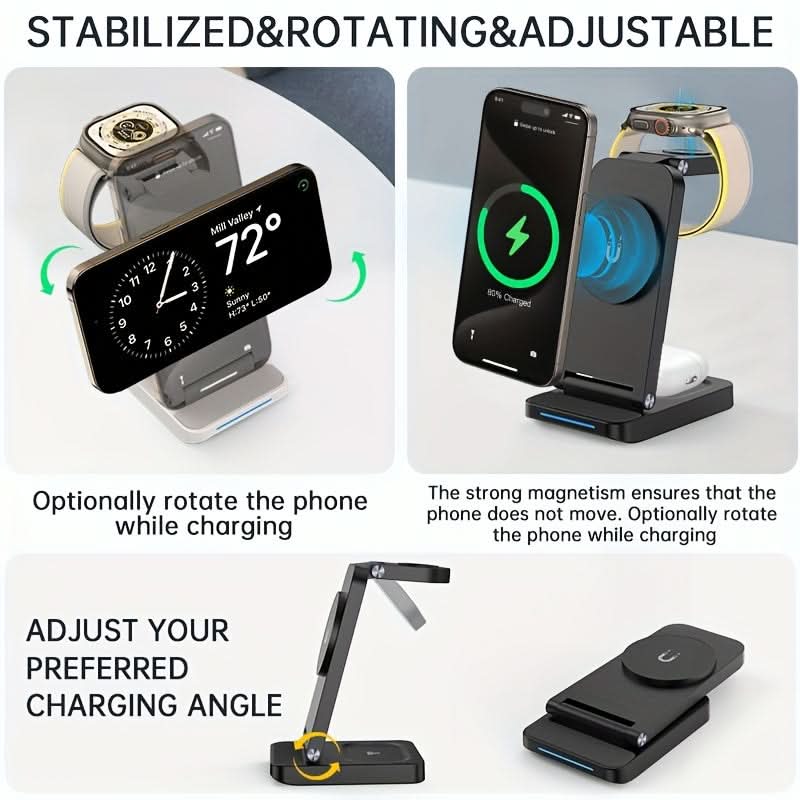 3-in-1 Magnetic Foldable Wireless Charging Station