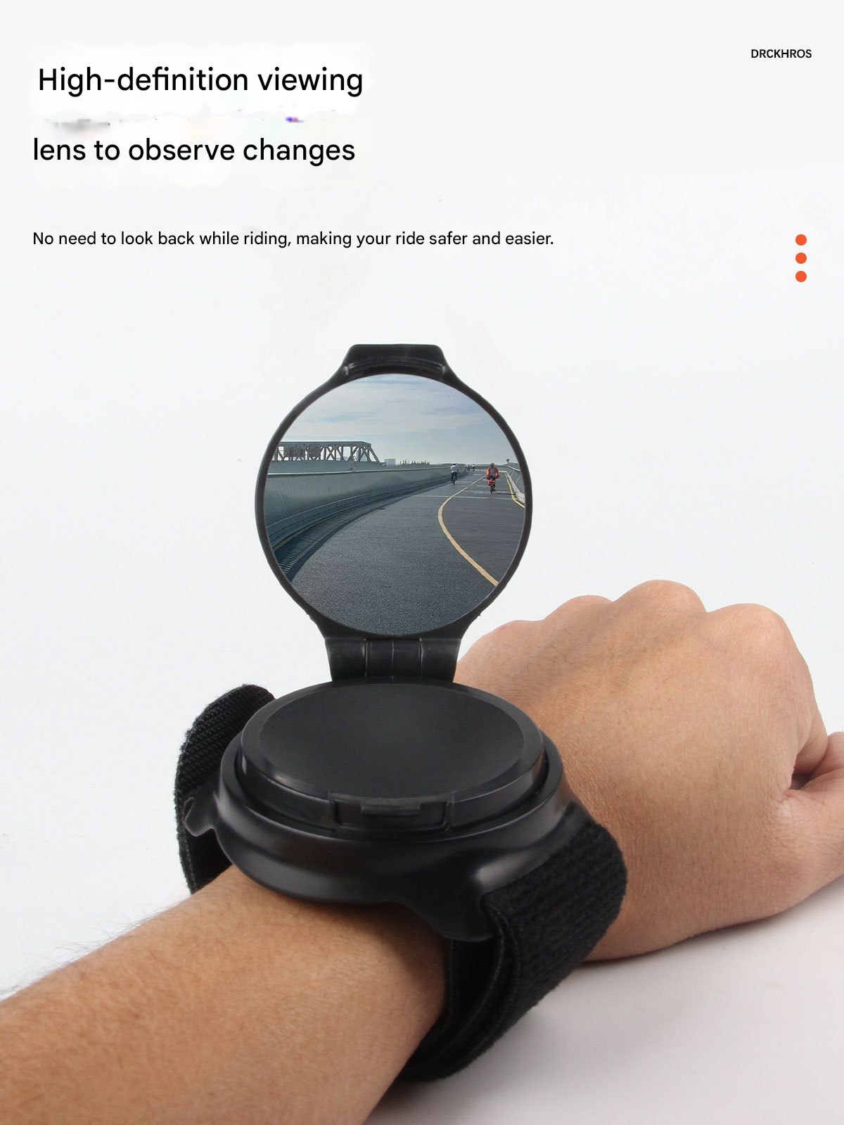 360° Rotating Bike Rearview Mirror with Adjustable Wrist Strap – Wide-Angle Cycling Safety Accessory