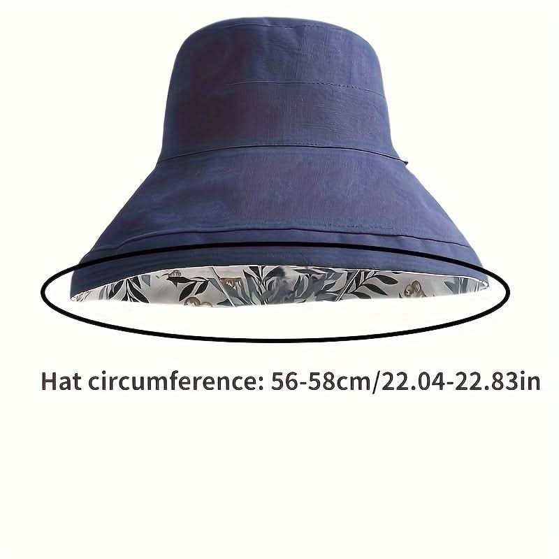 Women’s Reversible Wide Brim Bucket Hat – Floral Print Summer Sun Hat