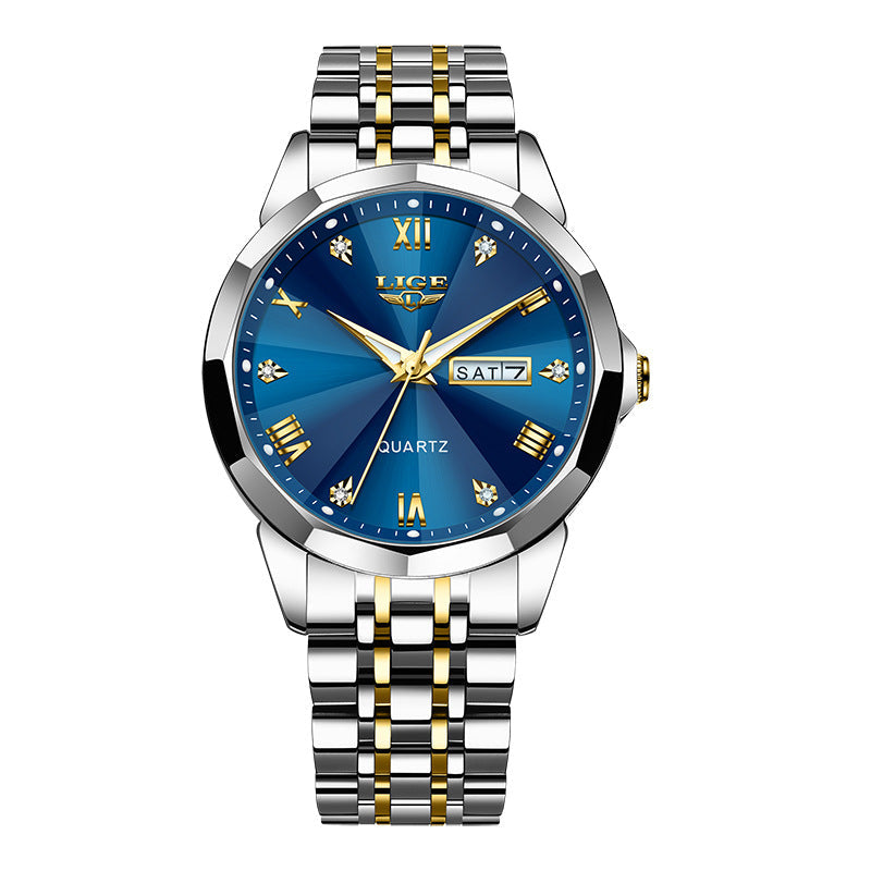 Lige LG89109 Dual-calendar Luminous Quartz Watch For Men