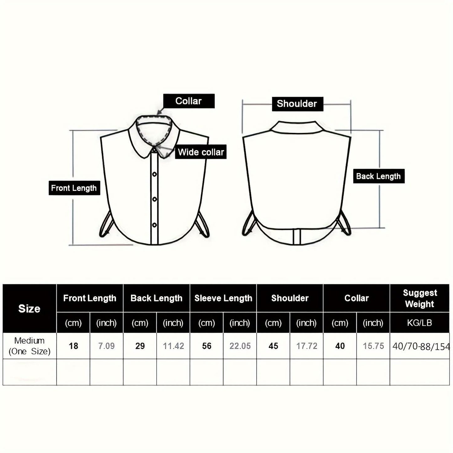 Detachable Faux Collar Shawl for Women
