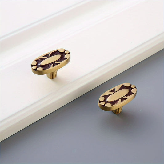2-Pack Antique Brass Cabinet Door Handles – Vintage European Style