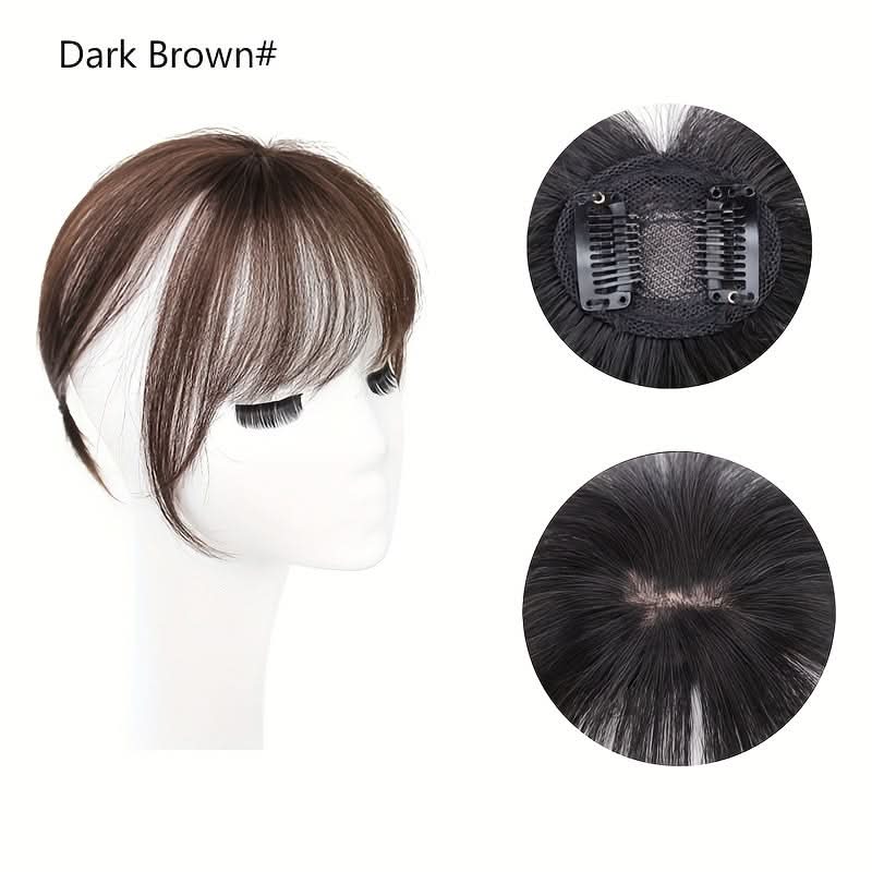 Elegant Clip-In Bangs – Natural Wispy 3D French Hairpiece