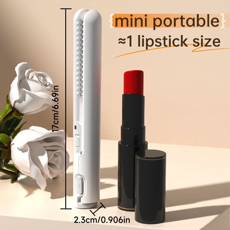 2-in-1 Mini Hair Straightener & Curler – USB-Powered Travel Styler