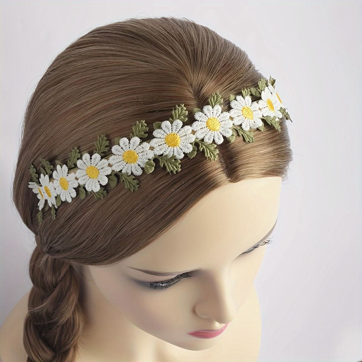 Exquisite Daisy Flower Wide Brim Hair Hoop
