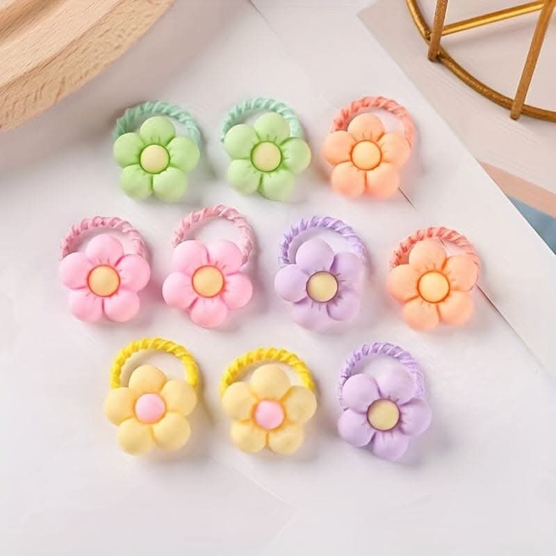 10pcs Cute Flower Decorative Hair Band Hair Accessories, Girls Christmas Gift