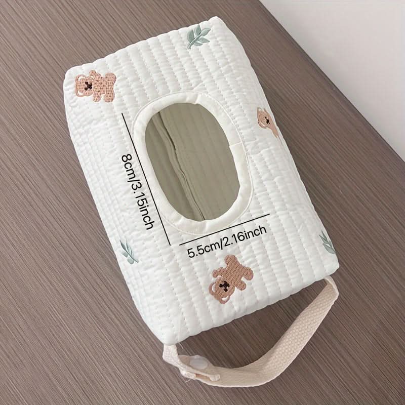 Large Capacity Cartoon Bear Car Seat Baby Diaper Changing Wet Wipes Storage Bag