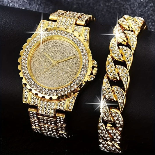 Men's Quartz Watch & Bracelet Set – Perfect Gift Choice