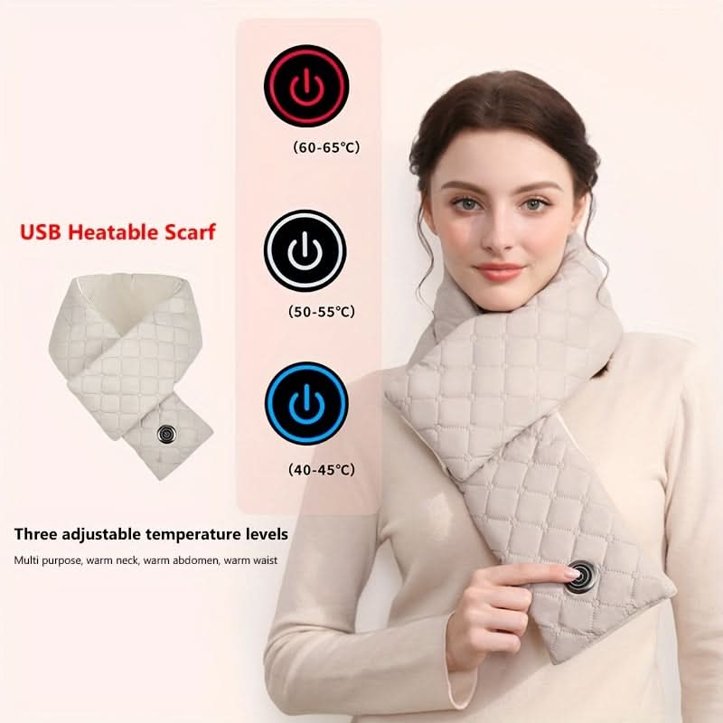 USB Heated Scarf for Women - 3 Temperature Settings