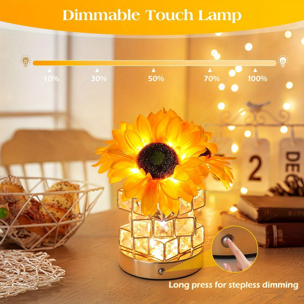 Sunflower Touch Lamp – Rechargeable Cordless LED Table Light