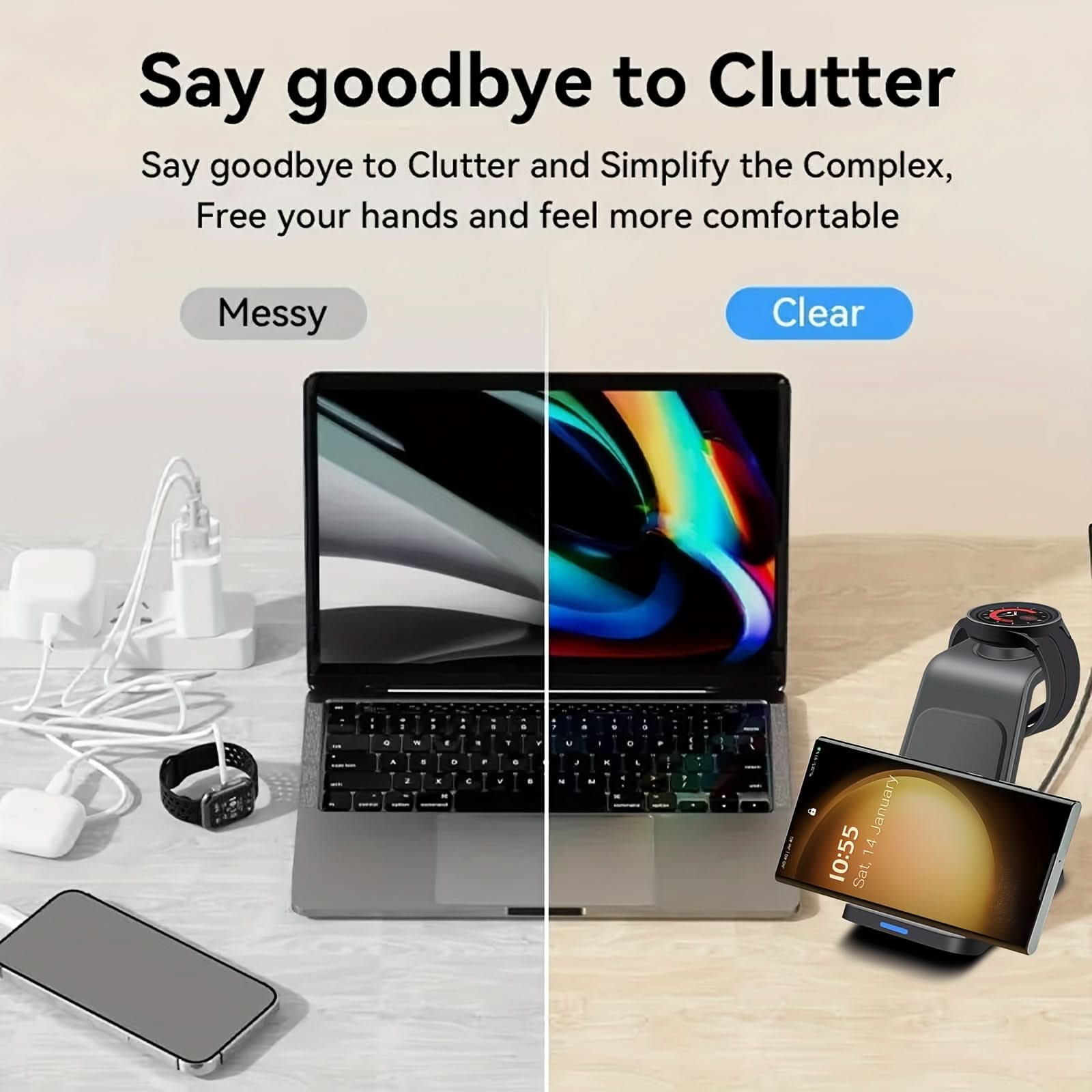 3-in-1 Fast Wireless Charging Station for Samsung