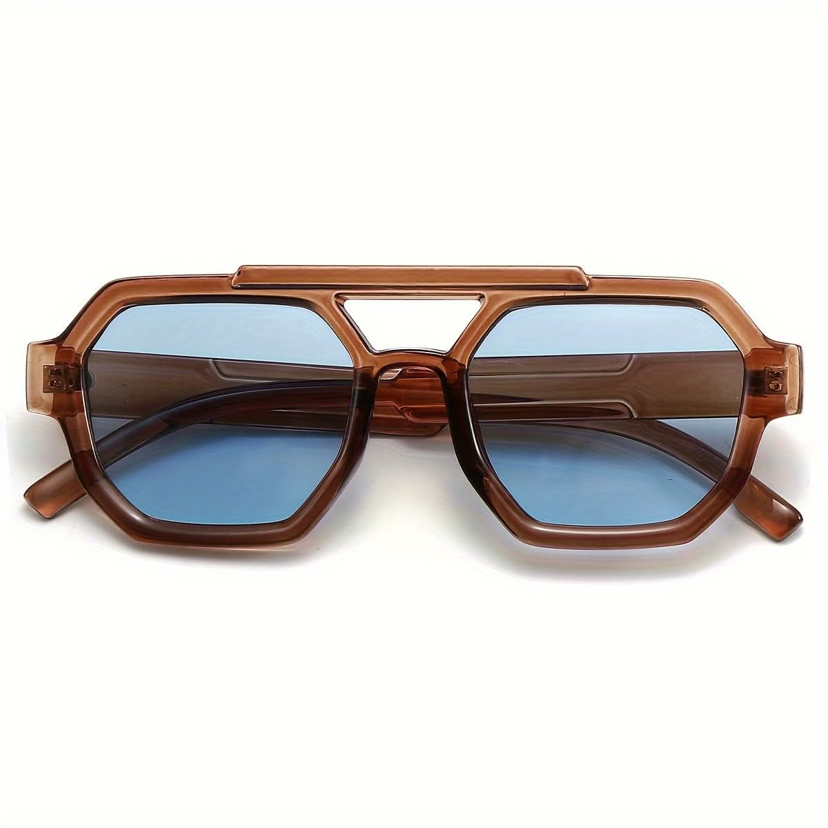 Retro Polygonal Flat-Top Sunglasses for Men & Women