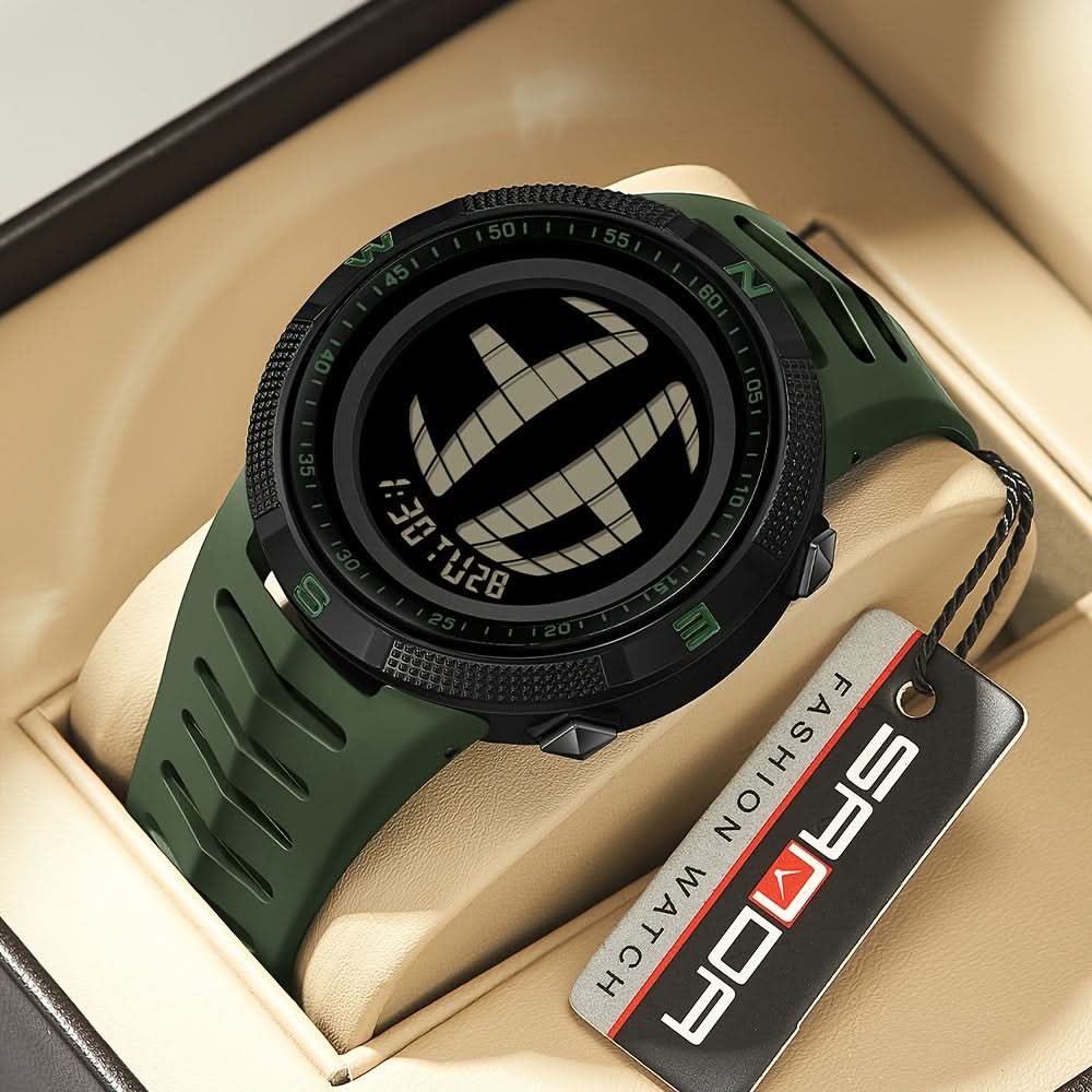 Men’s Digital Sports Watch – 5ATM Water-Resistant, Multifunctional Luminous Display