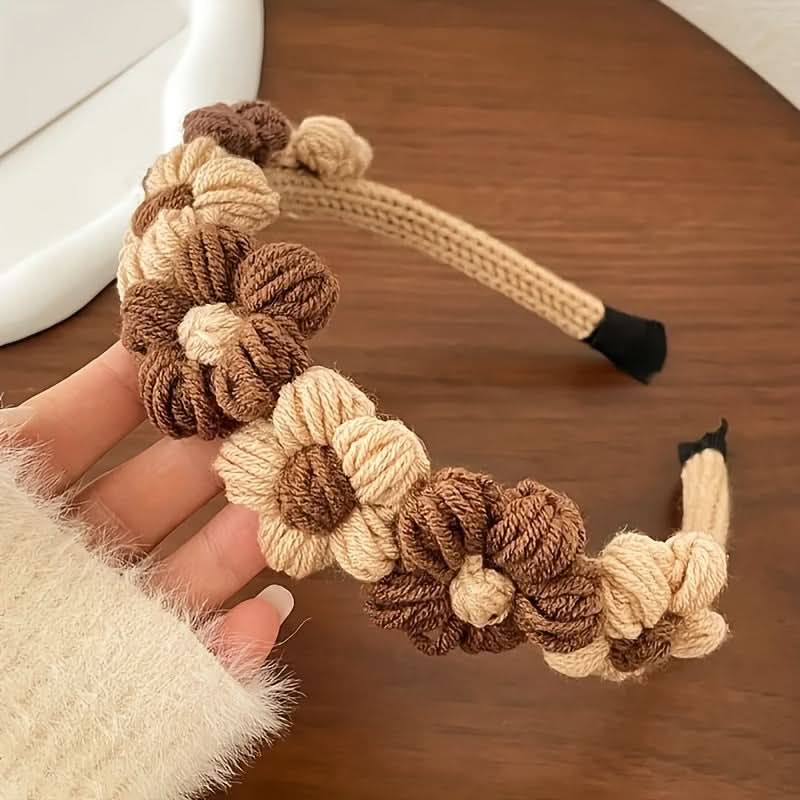 Charming Floral Knitted Headband for Women