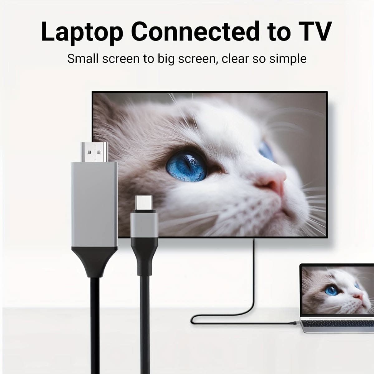 NADODO USB-C to HDTV Cable – 4K 30Hz, 6.6ft