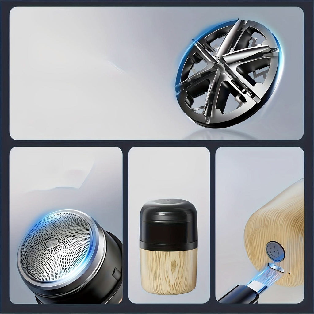 Washable Wood Grain Beard Shaver – Mini Electric Shaver