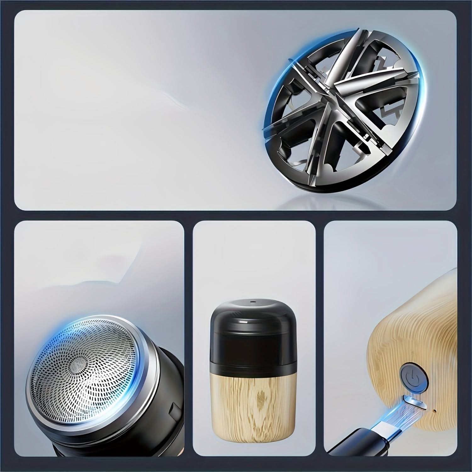 Washable Wood Grain Beard Shaver – Mini Electric Shaver