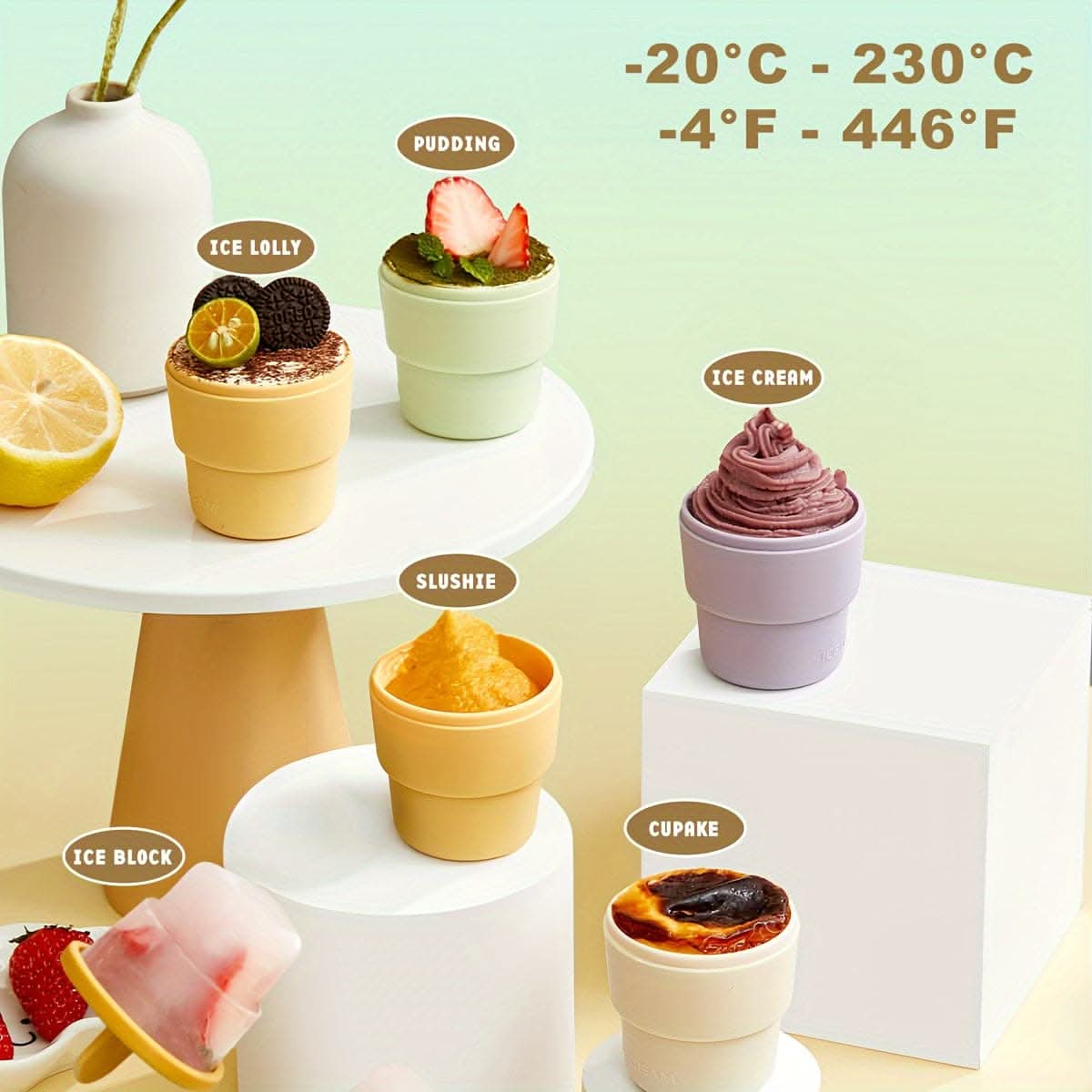 Silicone Ice Cream Cup - Freezable & Oven Safe Dessert Cup