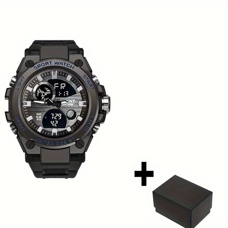 Men's Multifunctional Sports Watch - Water-Resistant Dual Display