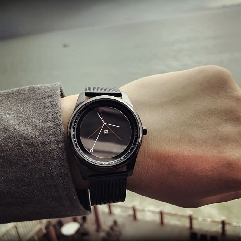 Unisex Funky Digital Stainless Steel Watch – No-Pointer Quartz Wristwatch