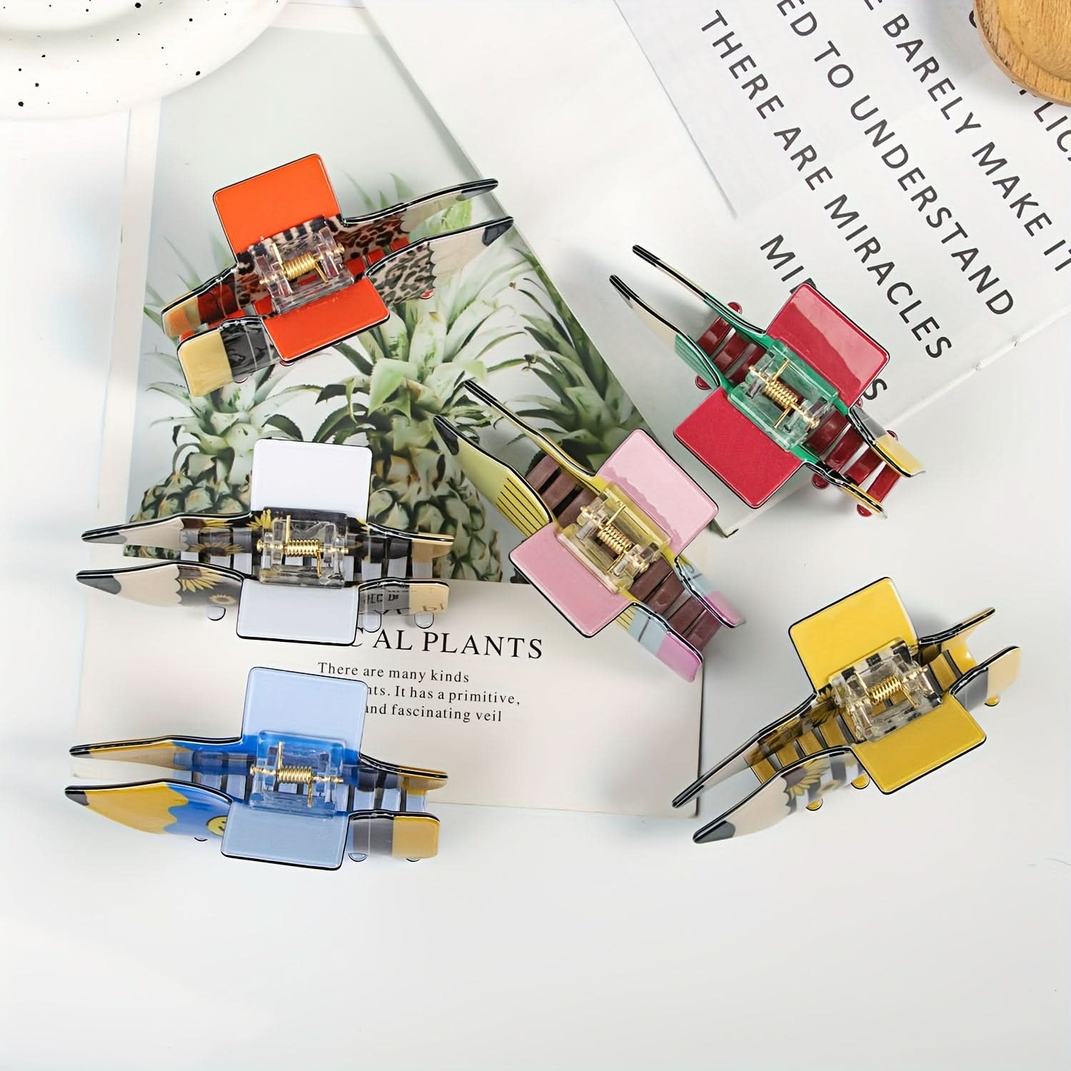6PCS Cute Pencil-Shaped Hair Claw Clips