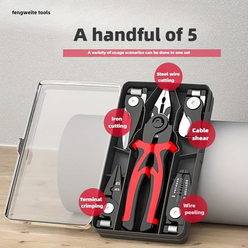 5-In-1 Multi-Pliers Set for Electrical Work