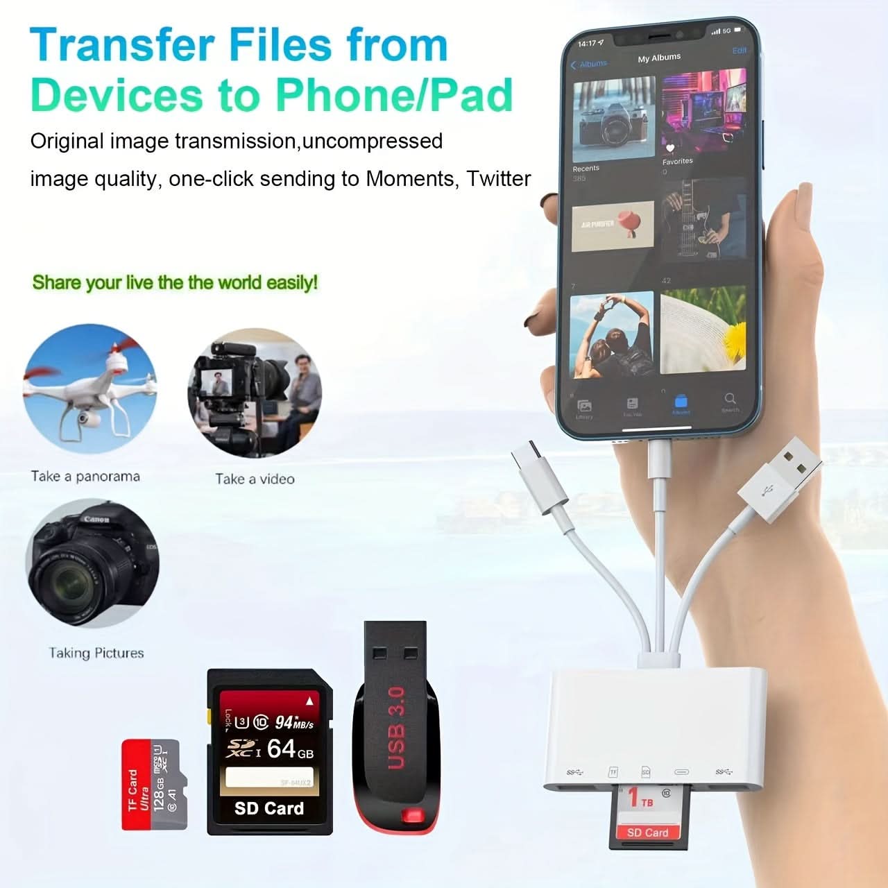 5-in-1 Ultra-Portable Multi-Card Reader Hub