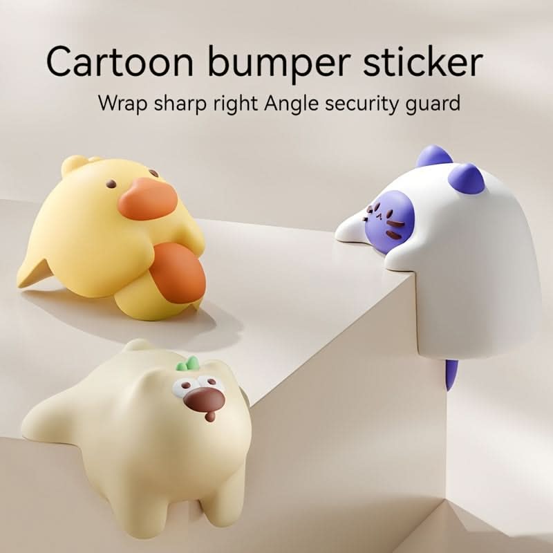 4-Pack Cartoon Corner Protectors - PVC Soft Bumper Safety Guards for Table Edges