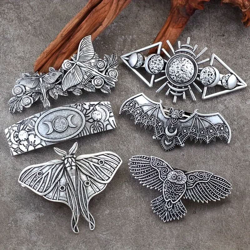 Vintage Floral Metal Hair Barrette for Women