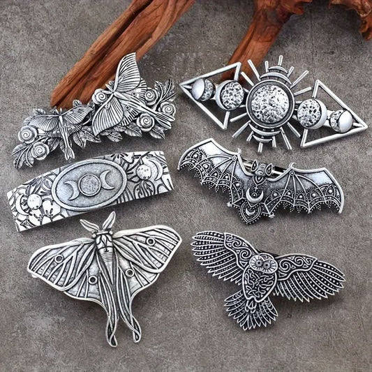 Vintage Floral Metal Hair Barrette for Women