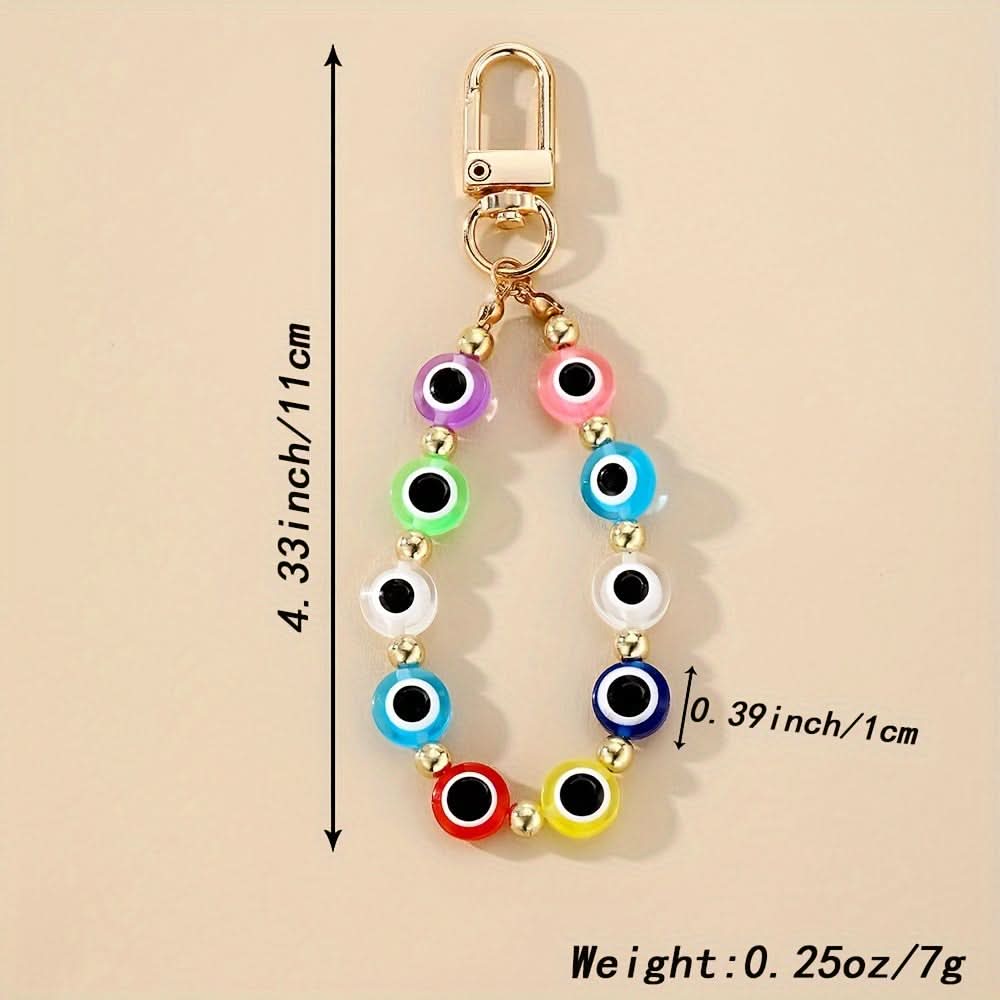 Beaded Evil Eye Phone Lanyard Wristlet Charm
