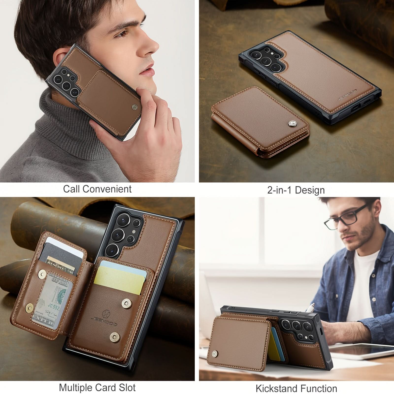 2-in-1 Detachable Wallet Case for Galaxy