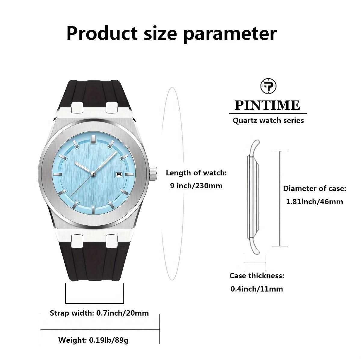 Men’s Business Sport Watch – Silicone Strap, Large Dial, Quartz Analog