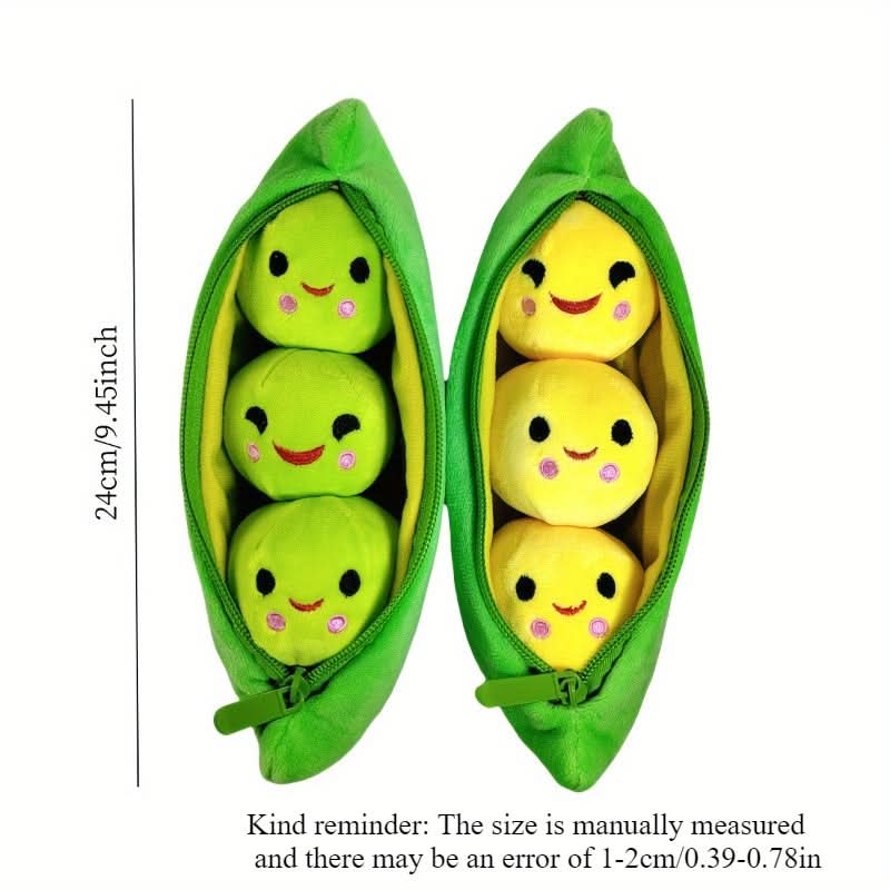 1 pc Interactive Plush Pea Dog Toy with Squeaker-Durable, Soft Fabric for Sniffing