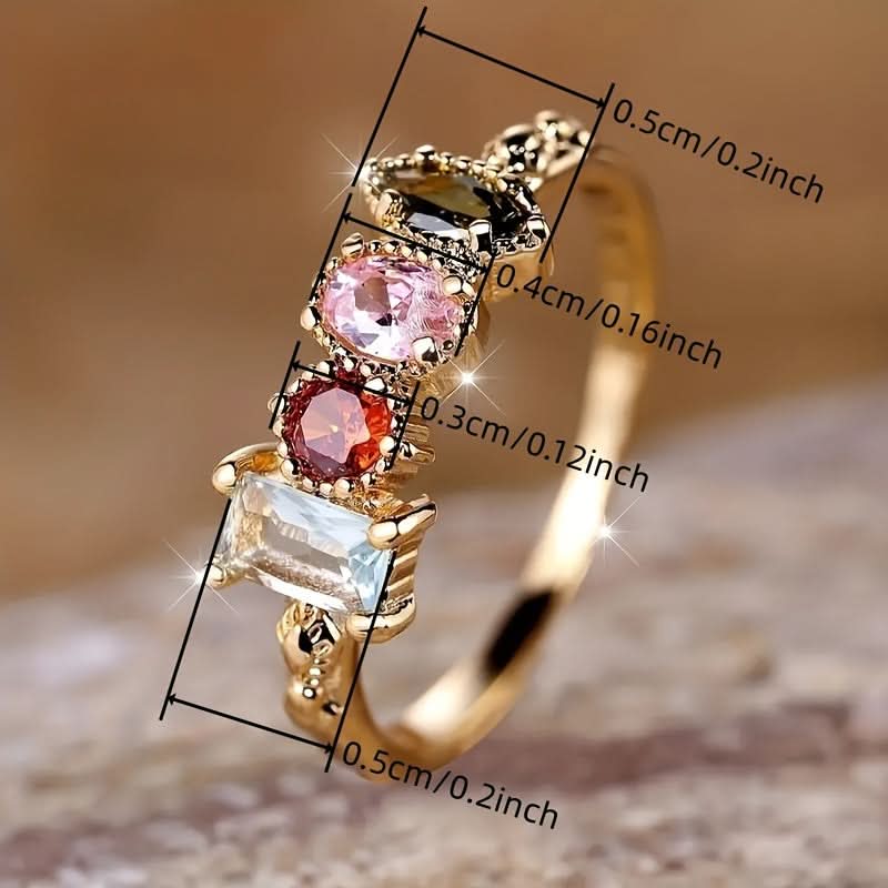 Radiant Ladies Multicolor Gemstone Ring